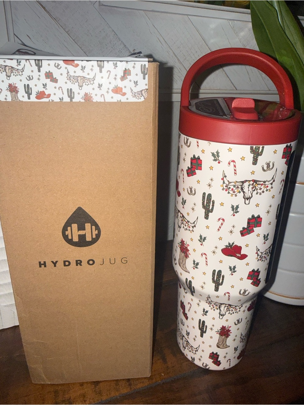 HydroJug cowboy Christmas 32 Oz sport traveler
